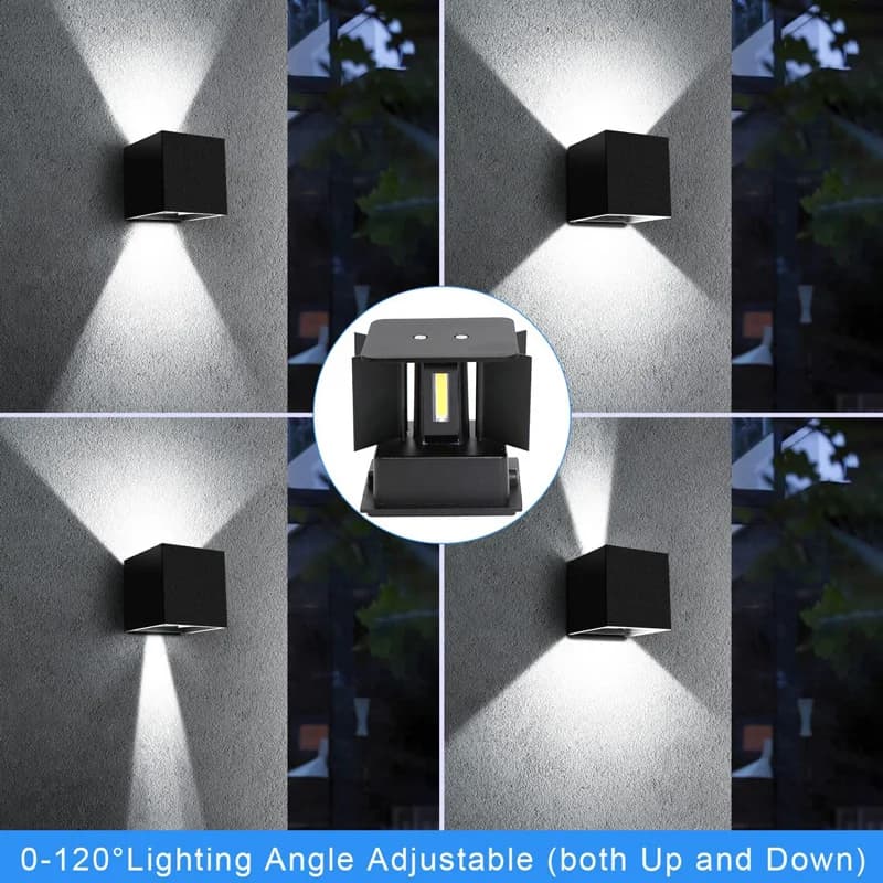 Aluminium Applique murale Led Exterieur IP65 Etanche Appliques murales intérieur Angle de Faisceau R