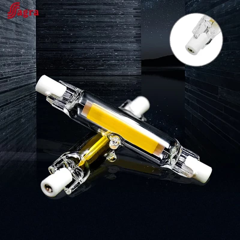 R7S LED 78mm 118mm R7s ampoule 5W 10W 20W COB verre Lampada lampe à LED 110V 220V maïs lumière écono