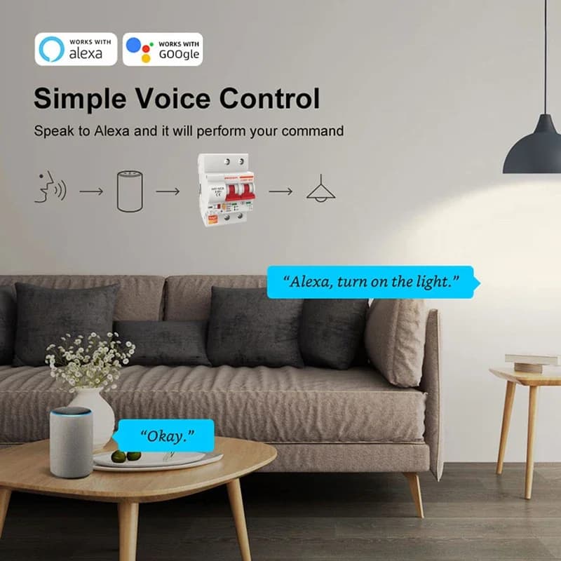 Tuya Smart 1 2 3 4 phases Din Rail WIFI disjoncteur commutateur de maison intelligente, 63A MCB, Pro