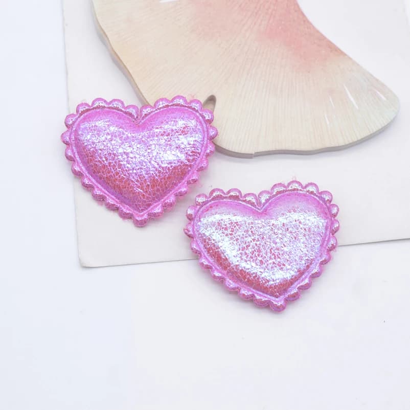 Patchs rembourrés à paillettes en forme de cœur, 38x32mm, 40 pièces, pour vêtements, chapeau, artisa
