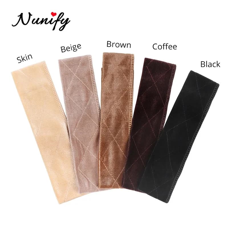 Nunify anti-dérapant doux velours femmes perruque poignées bandeau réglable porte-perruque velours p