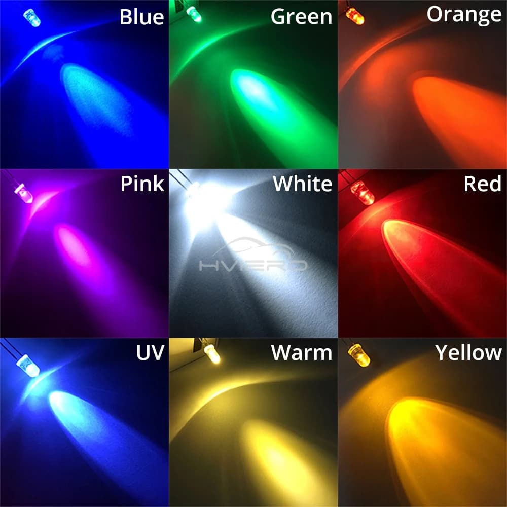 1000 pièces F5 5mm rond blanc rouge vert bleu jaune eau claire Led Super lumineux Ligte Diodes élect