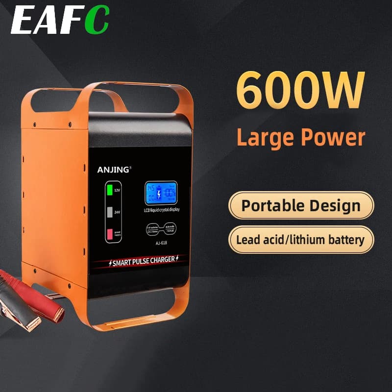 EAFC 12V- 24V chargeur de voiture haute puissance 600W 400W SUV camion chargeur de batterie à charge