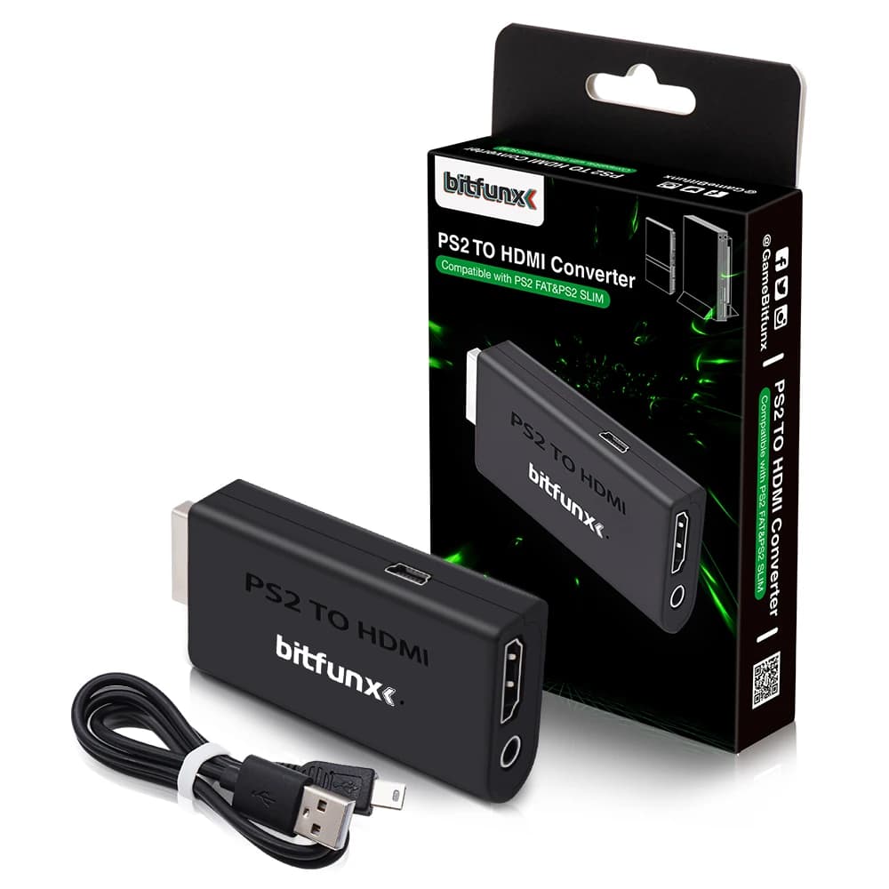 Bitfunx PS2 YPBPR vers HDMI ™   Adaptateur convertisseur Audio-vidéo 3,5 mm pour console SONY Playst
