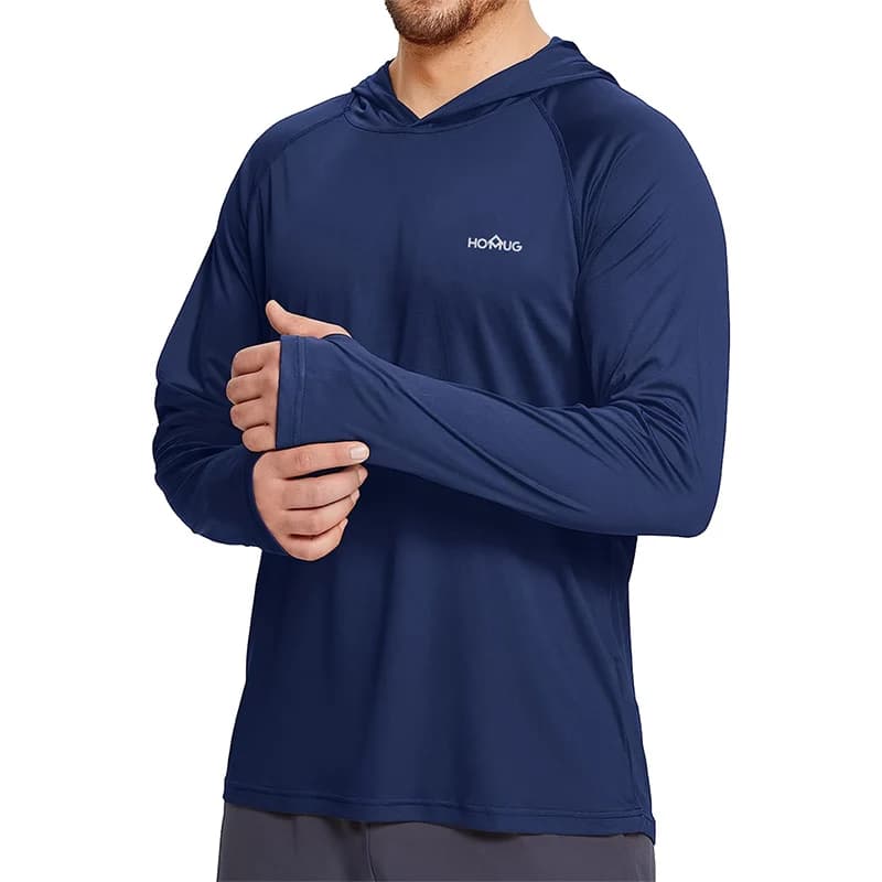 Sweat à capuche pour hommes Protection solaire UPF50 + T-Shirt à manches longues chemise de cyclisme