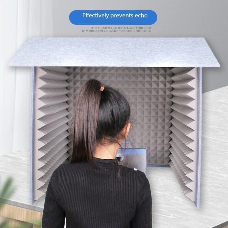 Cabine d'enregistrement simple pour bureau avec réduction du bruit, couverture insonorisée pour bure