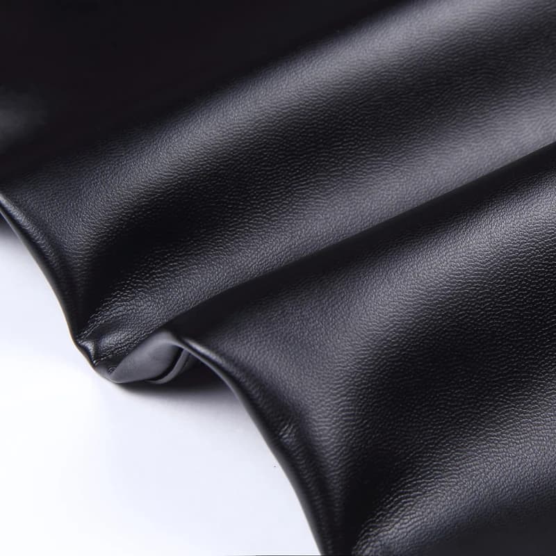 Pantalon en cuir pour hommes coupe droite élastique pantalon en cuir PU pantalon de moto mince