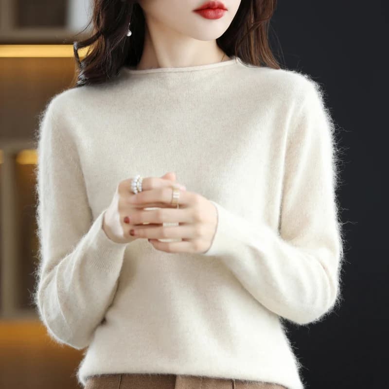Pull décontracté à col rond pour femme, 2022 cachemire de vison, mode coréenne, automne et hiver, no