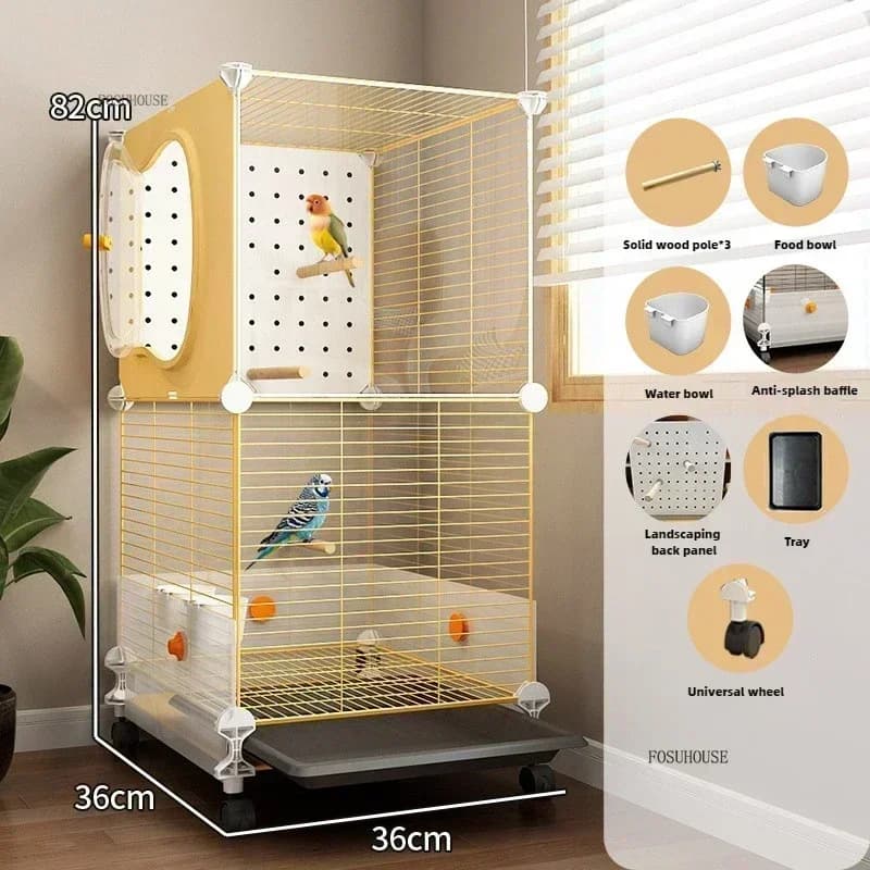 Cage à oiseaux en fer forgé extra large, imperméable, pour l'élevage de perroquets, volière moderne 