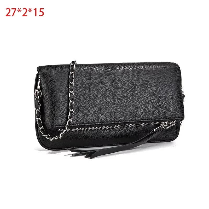 Sac à main à bandoulière à ailes pour femmes, sac enveloppe noir classique avec sangle de chaîne en 