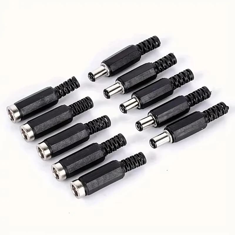 5 paires/10 paires prise d'alimentation cc 5.5x2.1mm prise connecteur de soudage 5.5*2.1 mâle/femell