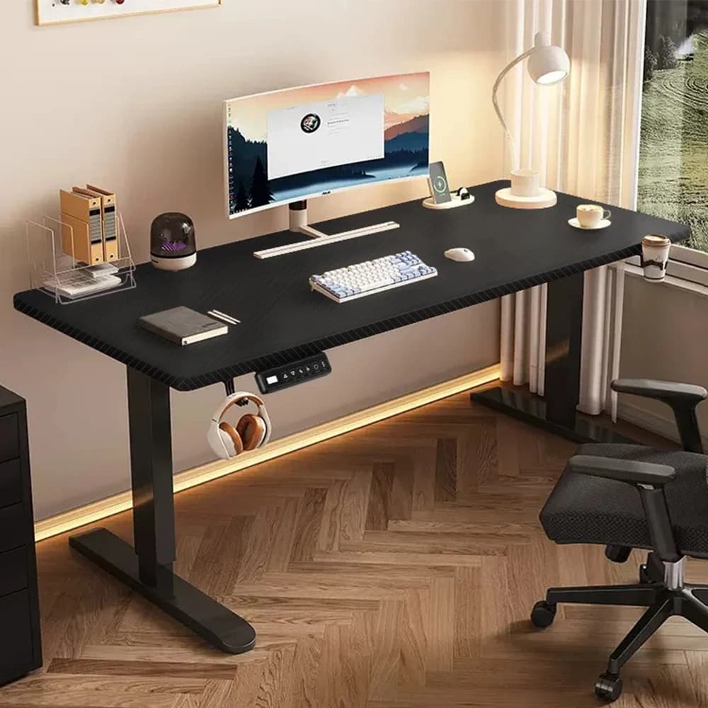 Bureau électrique à mouvement réglable en hauteur, Table d'ordinateur moderne, ascenseur motorisé, b