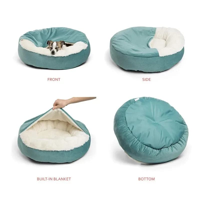 Lit orthopédique pour chien avec couverture à capuche, chaud, imperméable, résistant à la saleté, po