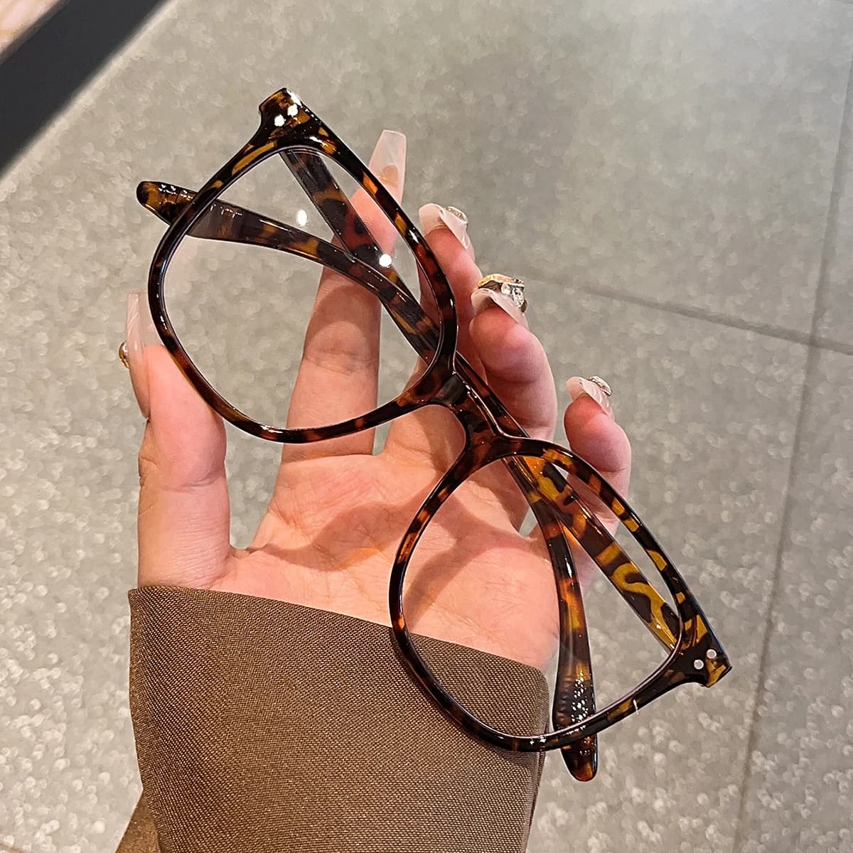 Ensemble de lunettes à monture carrée populaire européenne et américaine, 1 pièce/3 pièces/4 pièces/