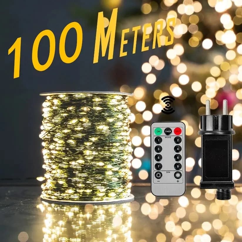 Guirxiété lumineuse dégradée étanche avec télécommande, guirxiété de Noël, décoration extérieure, ru