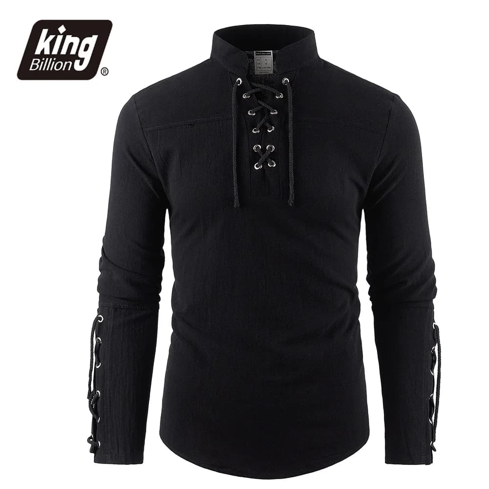 Robe de Pirate médiévale pour hommes, Streetwear élégant, Style gothique d'halloween, hauts à col en