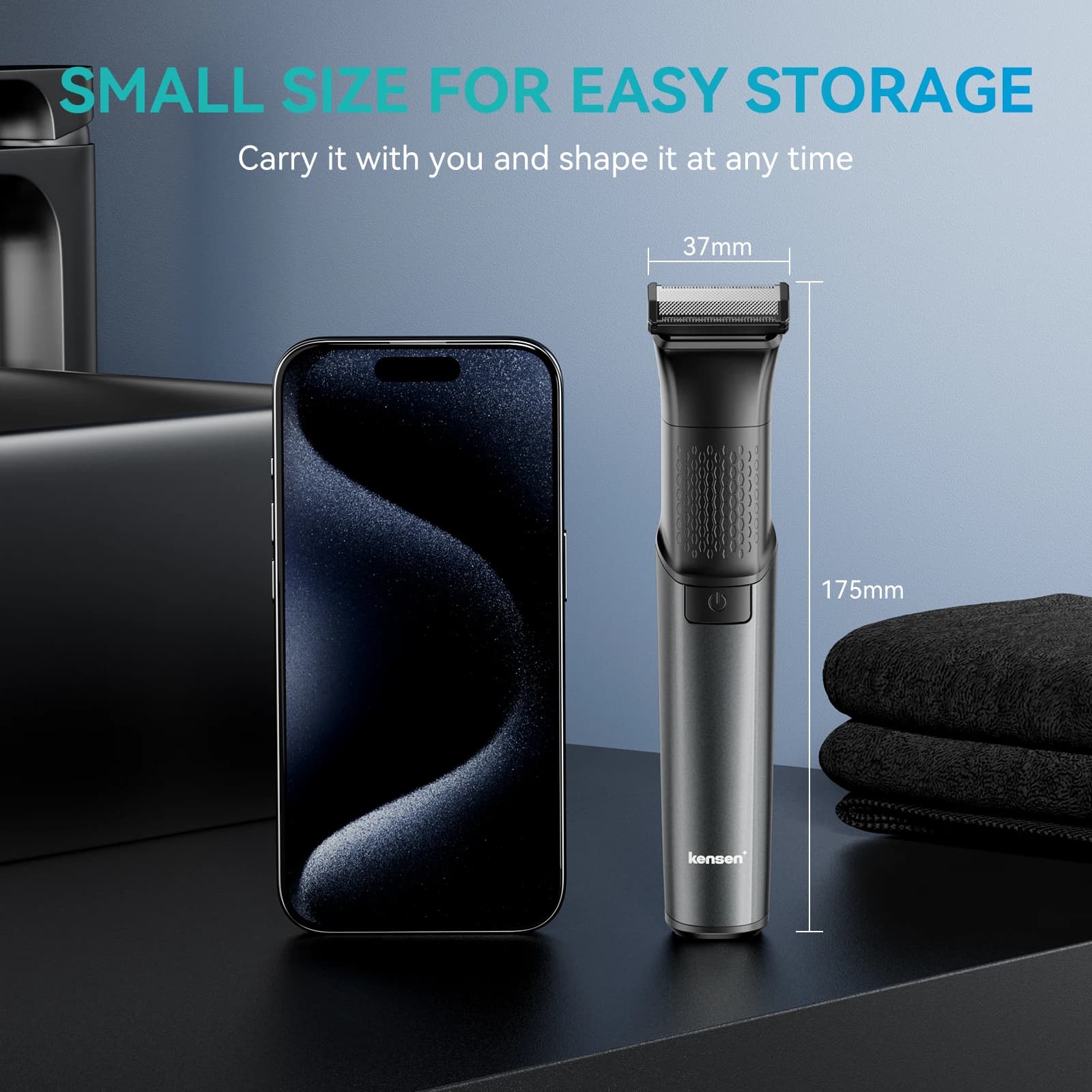 Tondeuse électrique KENSEN S15 pour hommes, lame double face, étanche IPX6, rasoir pour poils du cor