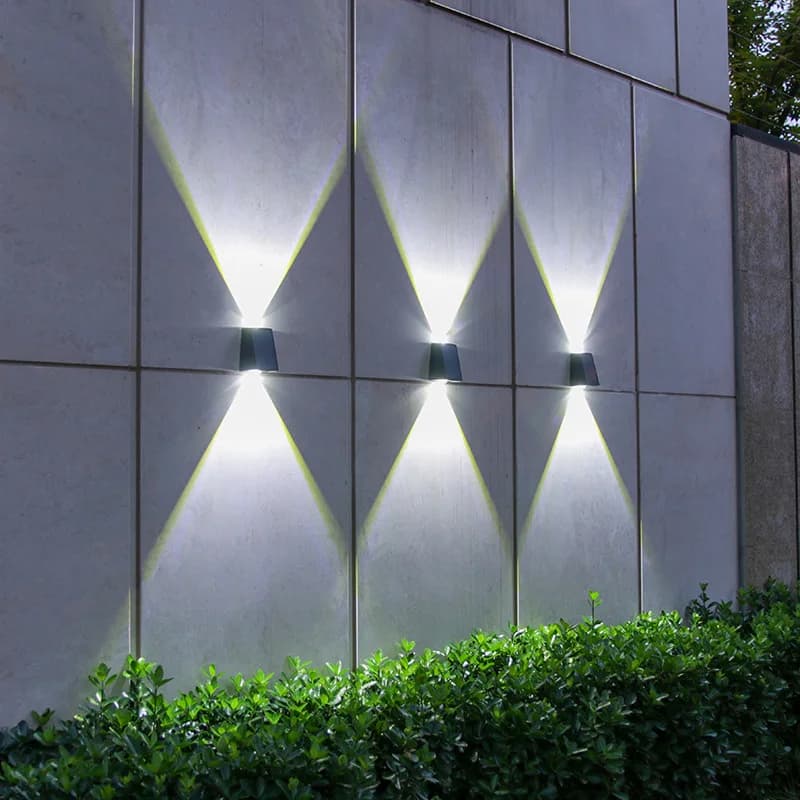 2 LED lampe murale solaire étanche extérieure solaire jardin décor lumières haut et bas éclairage lu