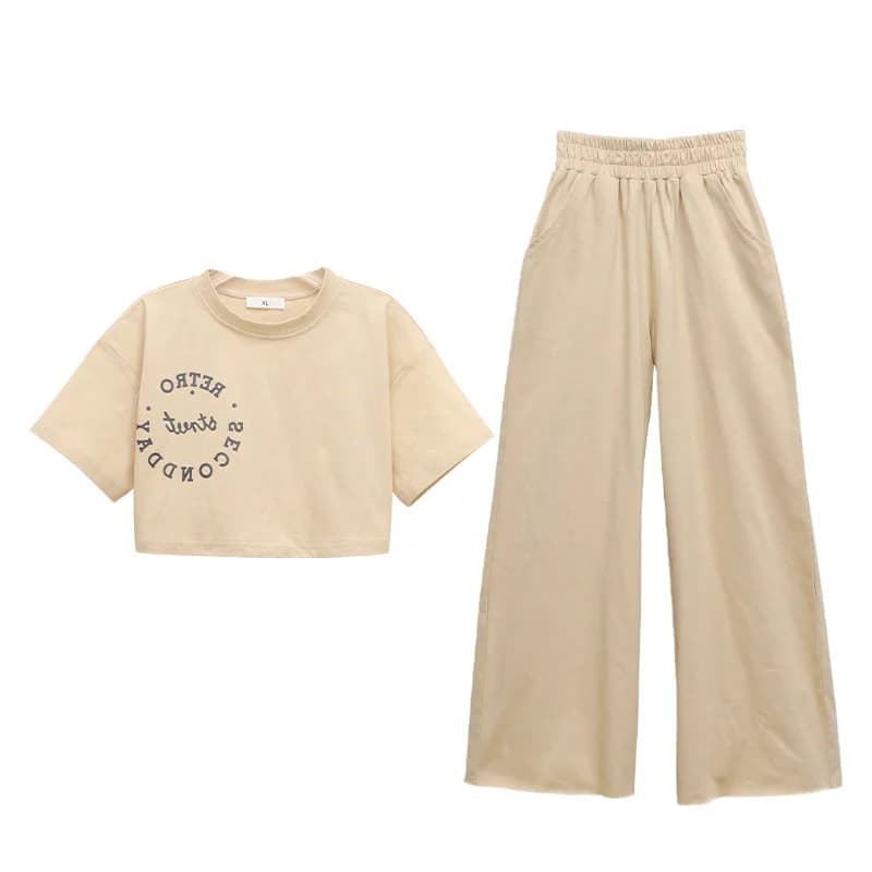 Ensemble de vêtements pour adolescentes de printemps et d'été, t-shirt et pantalon courts pour enfan