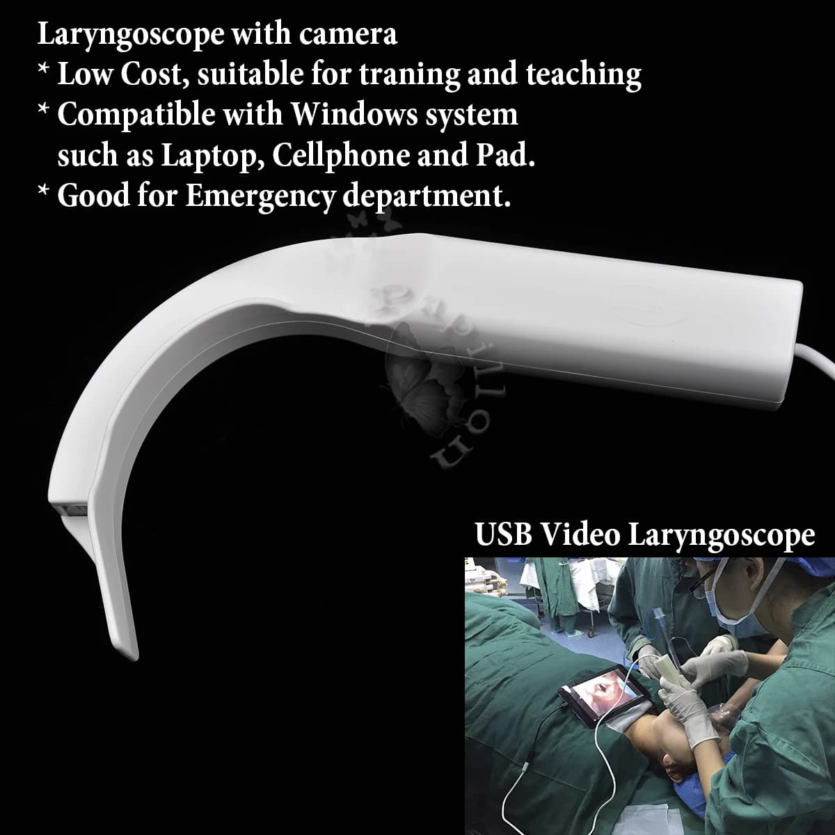 Endoscope USB jetable portatif numérique de laryngoscope vidéo pour l'intubation avec WIFI