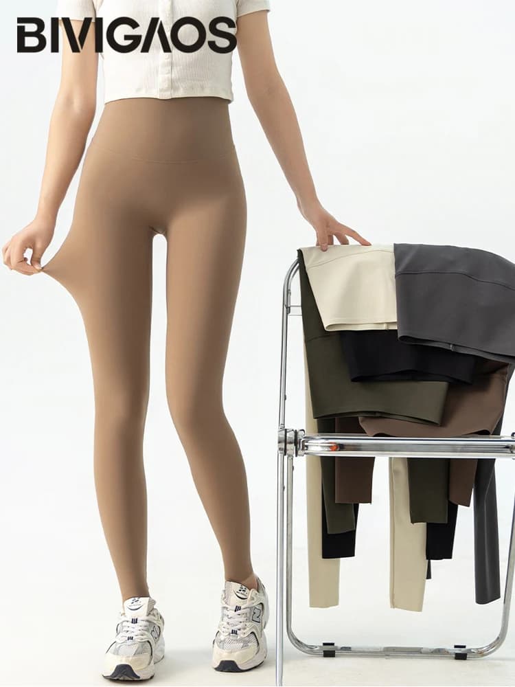 BIVIIncome-Leggings de yoga taille haute sans couture pour femmes, pantalons de sport, sensation de 