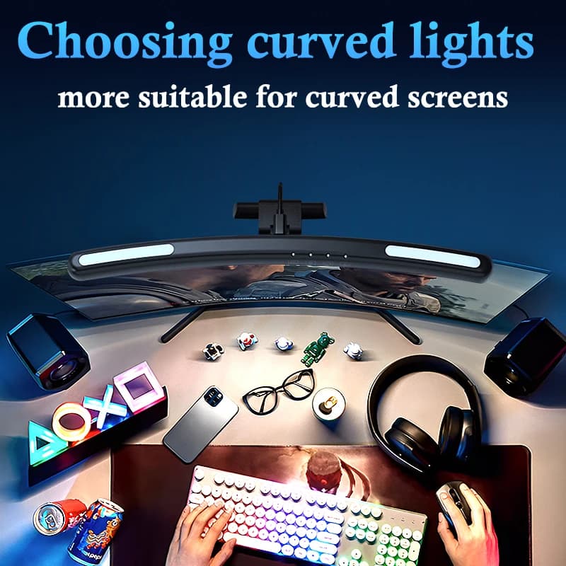 Lampes de bureau Led à intensité variable en continu lumières suspendues d'écran rvb pour rétro-écla