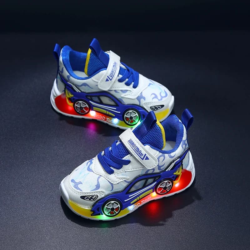 Mgo Kids printemps et automne nouvelles chaussures de sport pour garçons en forme de voiture chaussu
