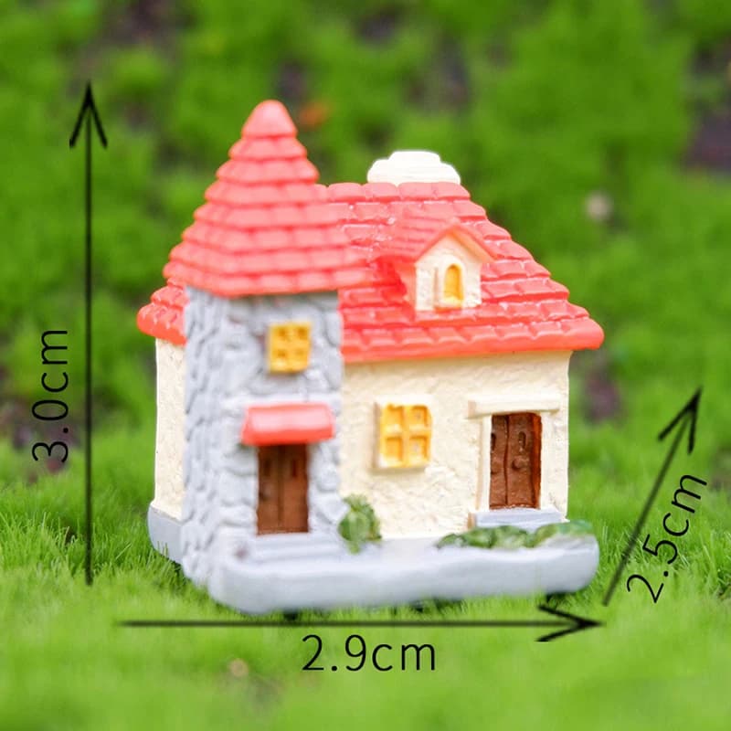 Décoration en résine, Ornement miniature, Maison de fée, Villa miniature, Paysage miniature, Bonsaï,