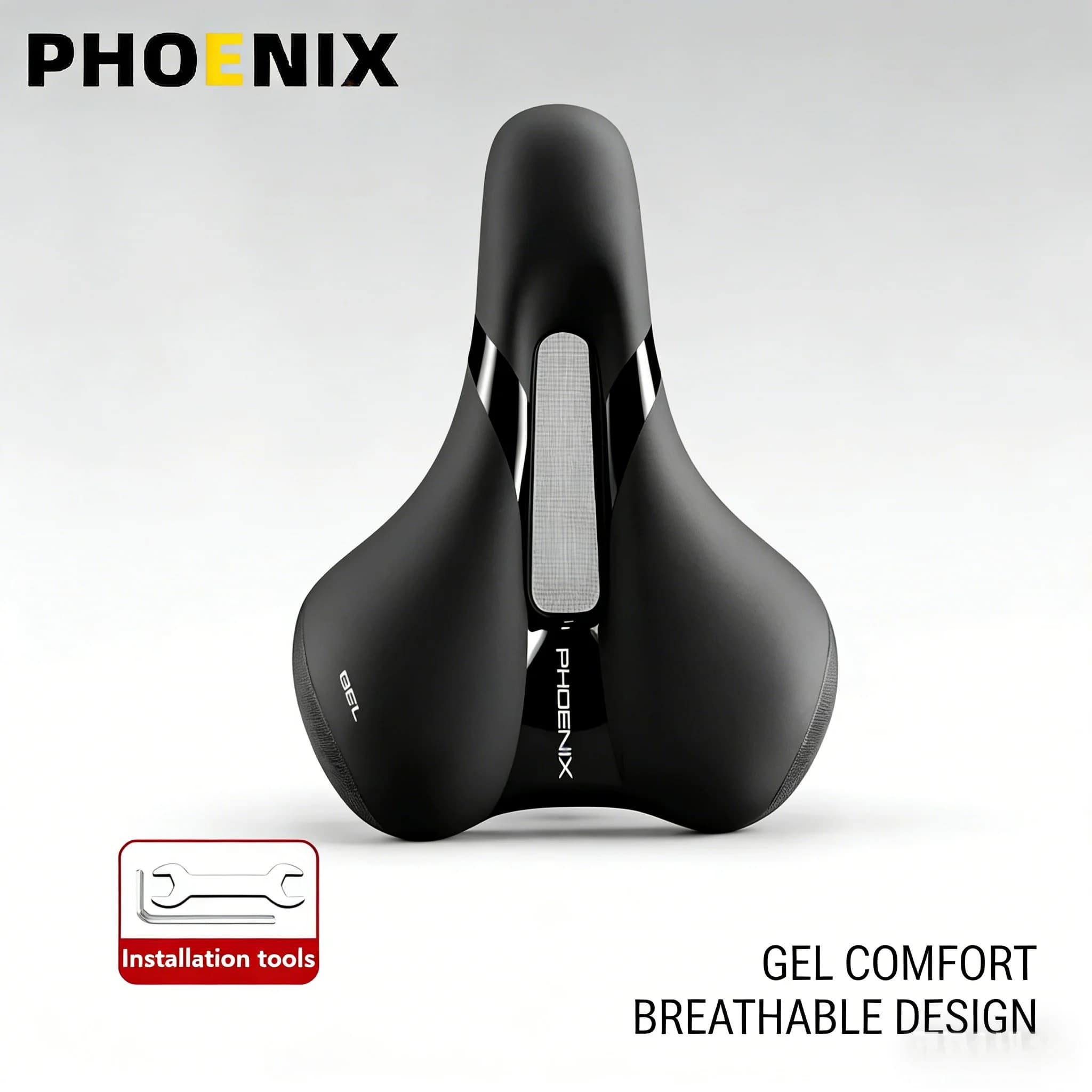 Selle de vélo confortable, large, en gel, absorbant les chocs, respirante, coussin doux, imperméable