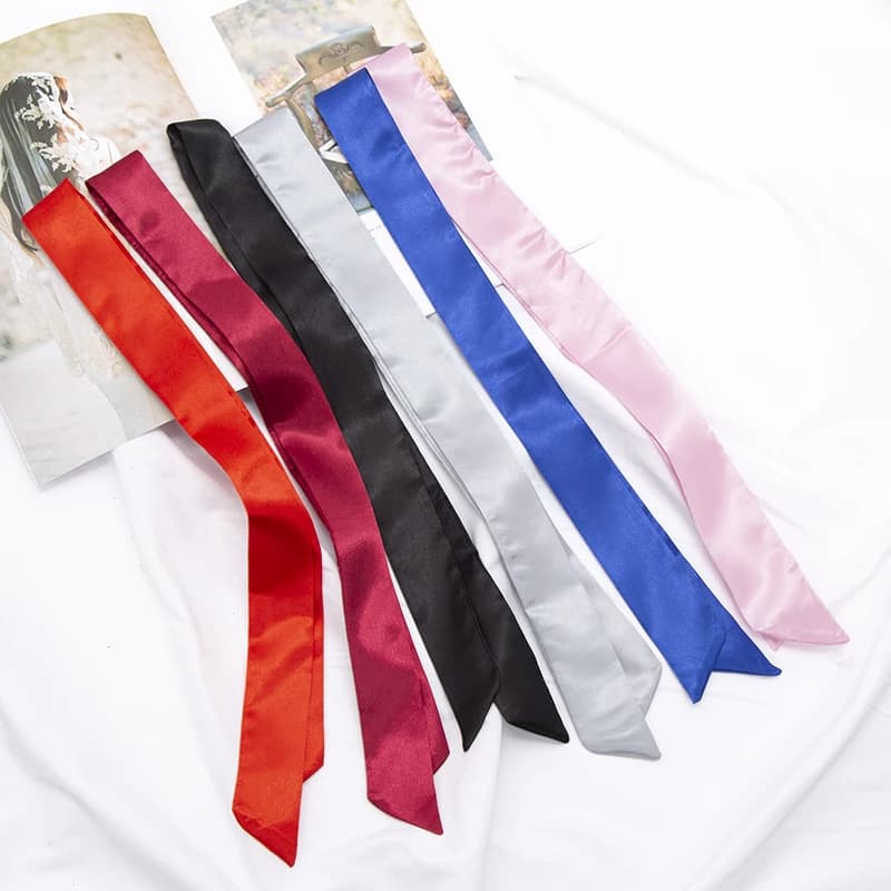 Nouveau Long sac écharpe femmes bandeau de cheveux dame accessoires solide maigre foulards bandeau S