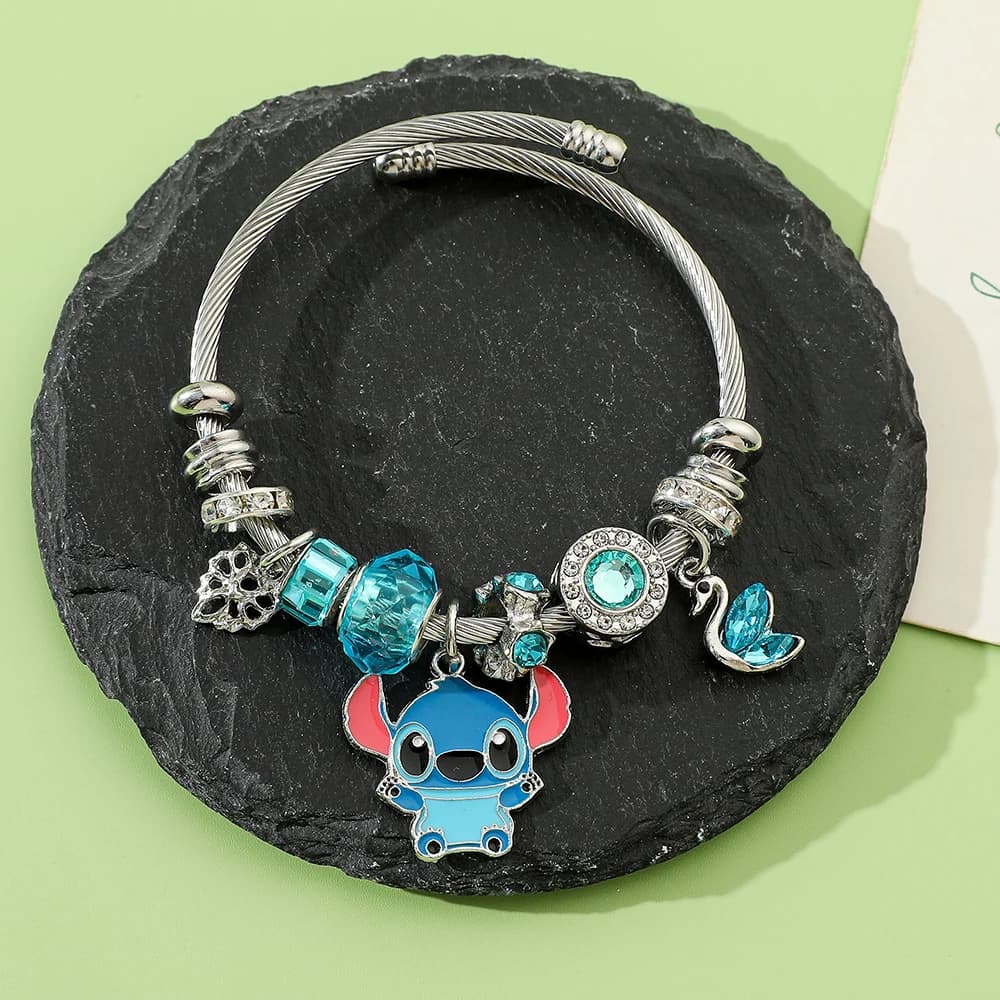 Bracelet Disney-Lilo & Stitch, accessoires de dessin animé pour enfants, cadeau d'anniversaire, joue