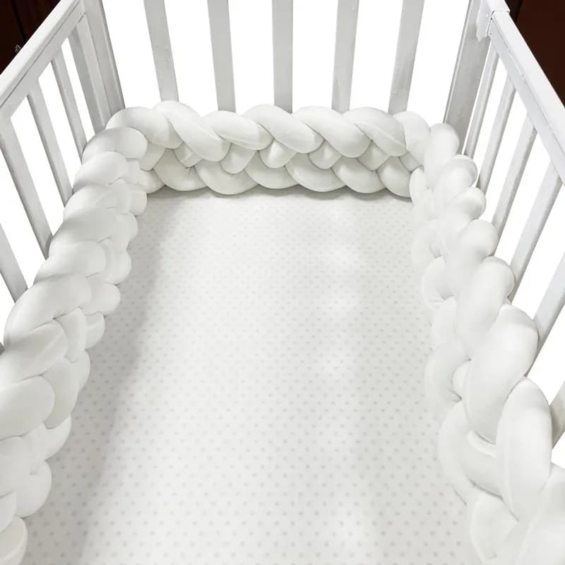 Pare-chocs De berceau Tresse De Lit 4 noués 2-4M, tissu doux pour la peau, décor De chambre De bébé,