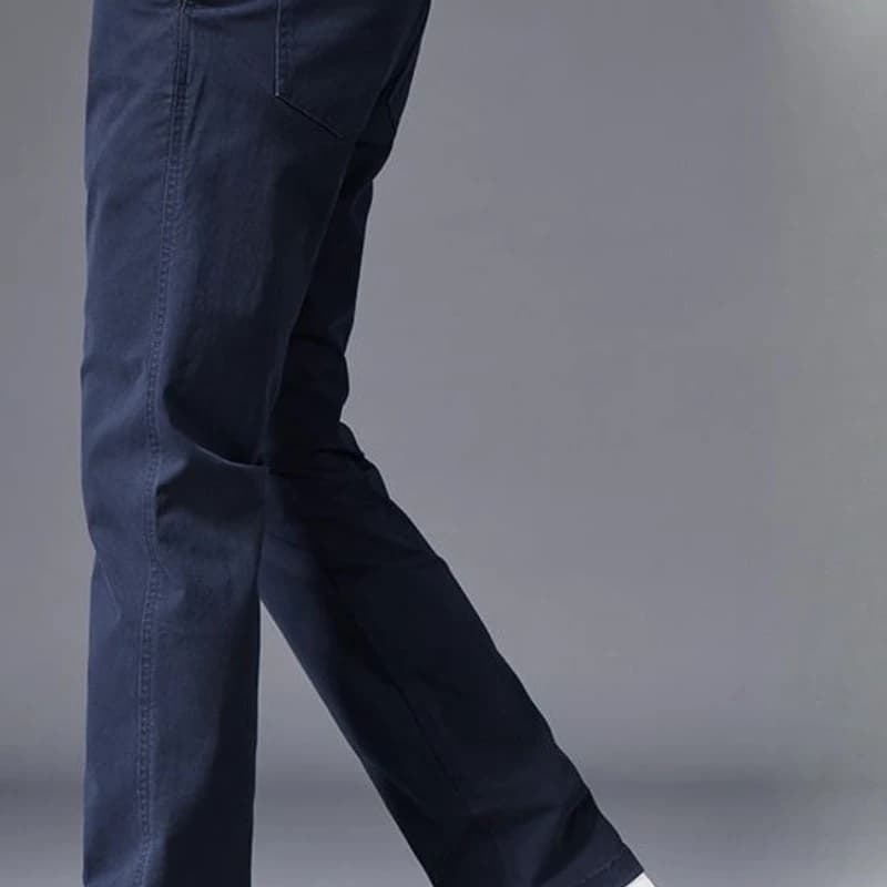 Pantalon en coton pour homme, coupe droite classique, élastique, couleur unie, décontracté, pour aff
