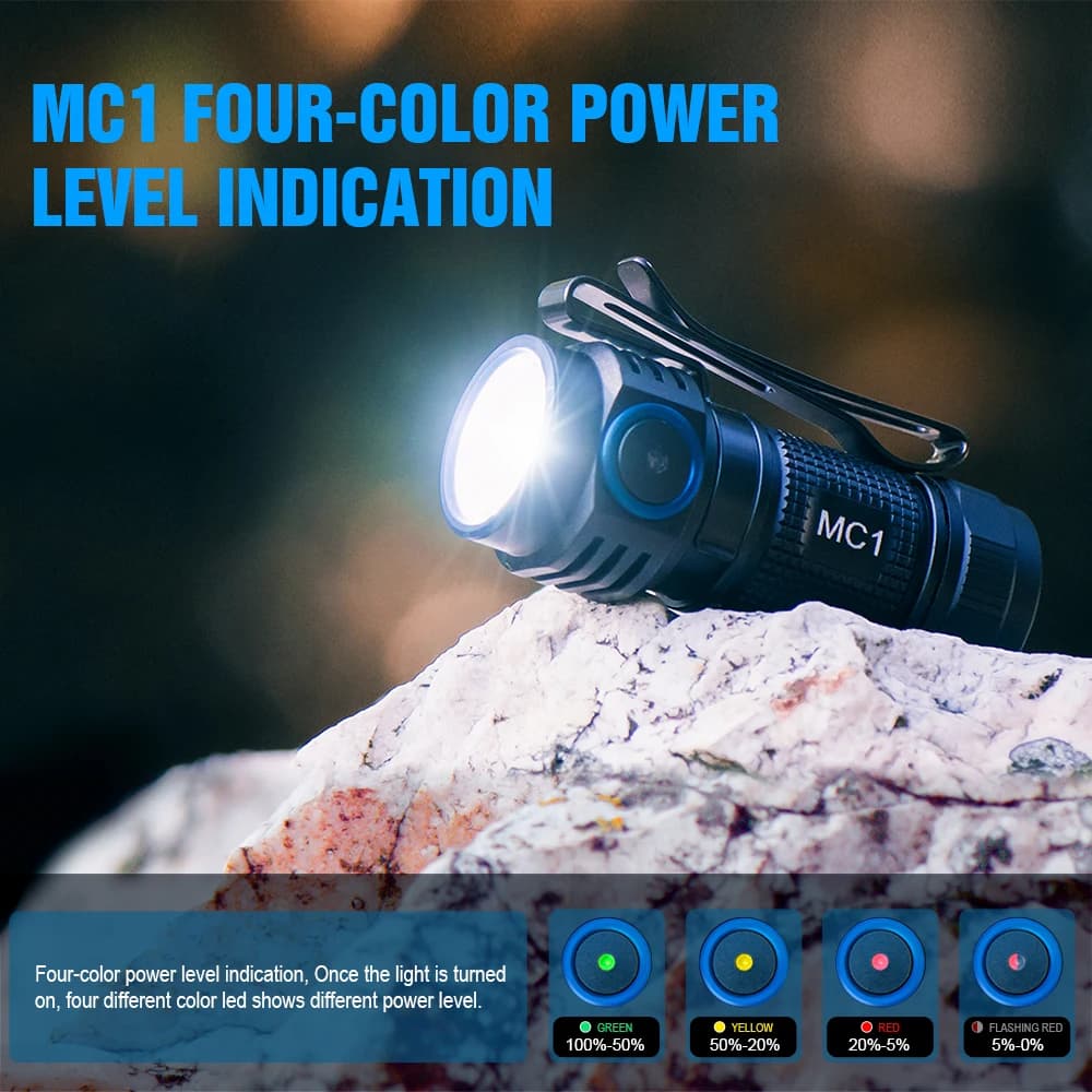 Trustfire MC1 lampe de poche Rechargeable Usb 1000Lumen EDC lampe à LED magnétique 2A charge rapide 