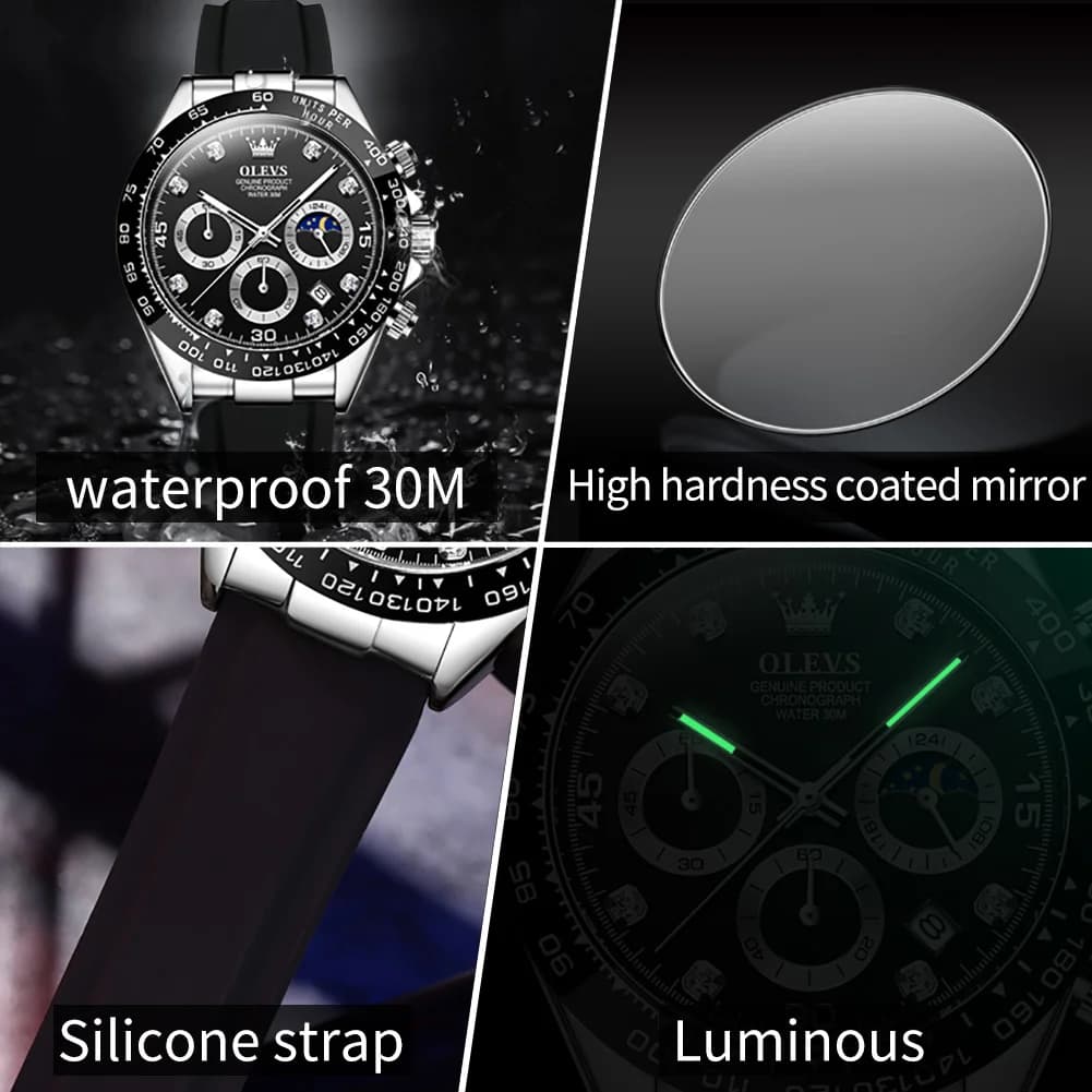 OLEVS 2875 hommes montre originale marque de mode Quartz étanche montre lumineuse pour homme trois p