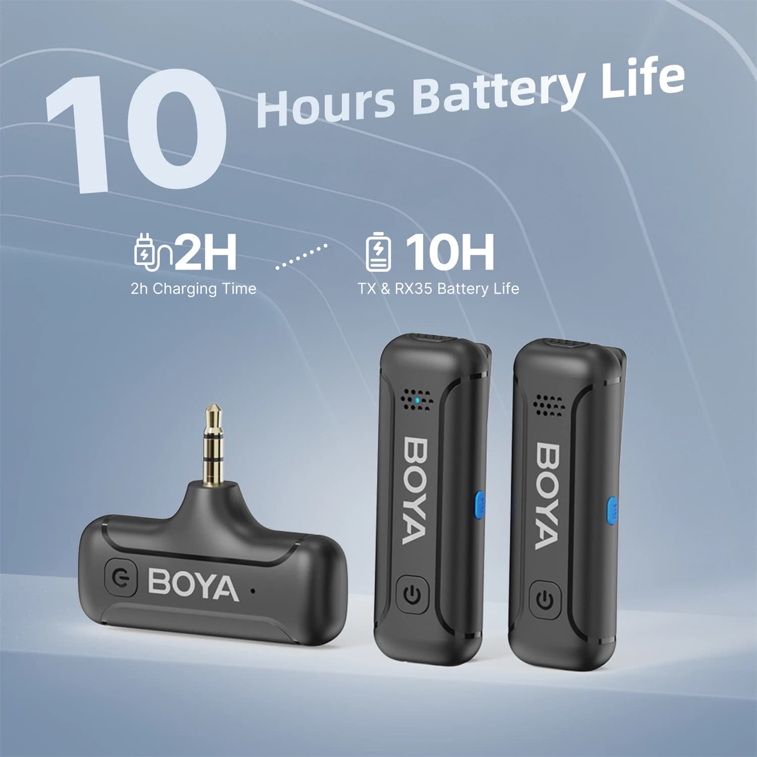 BOYA – Microphone à revers Lavalier TRS, BY-WM3T2 mm, sans fil, réduction du bruit, pour appareils p