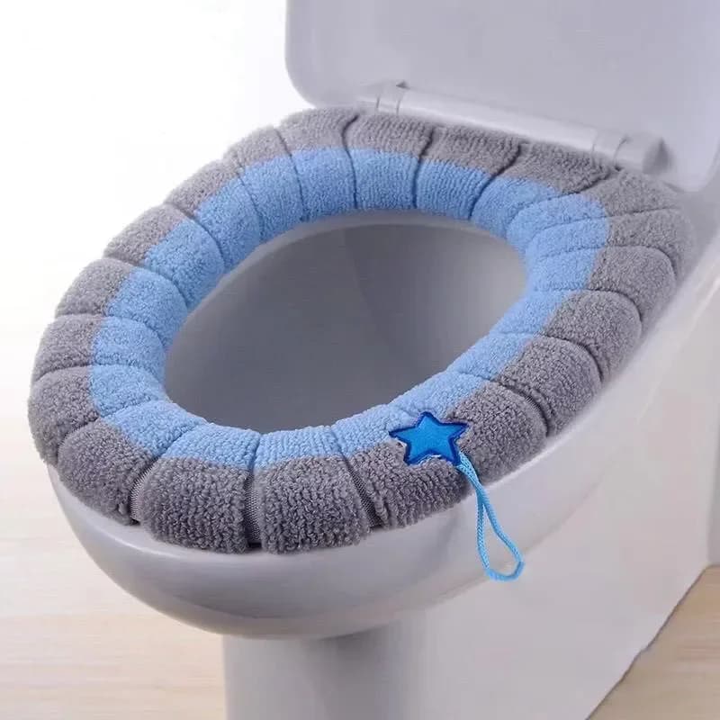 Housse de siège de toilette chaude, confortable, tricotée épaisse en forme de O, universelle, lavabl