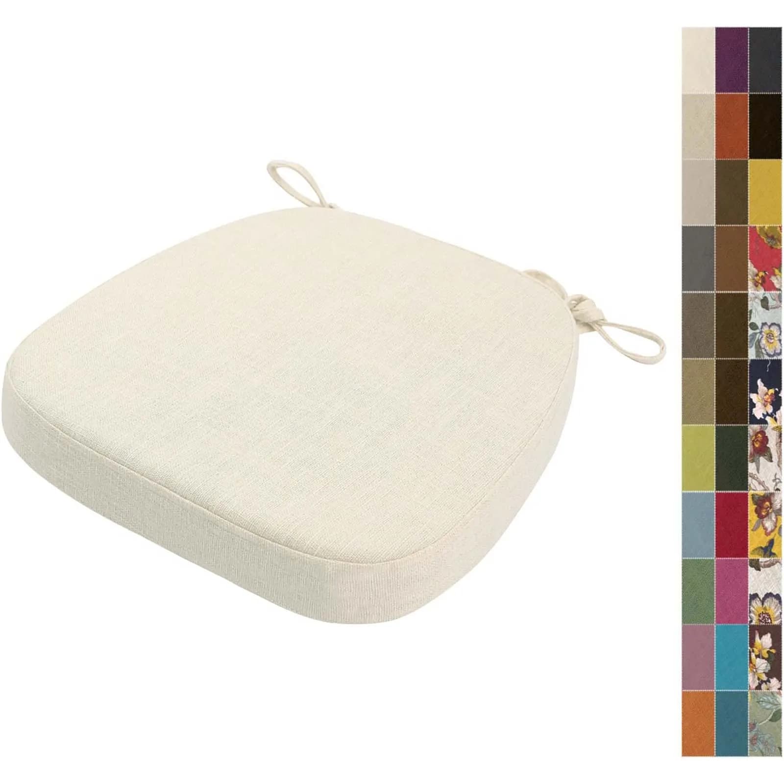 Coussinets de chaise antidérapants, coussin de banc inférieur avec attaches, coussin de siège en fer