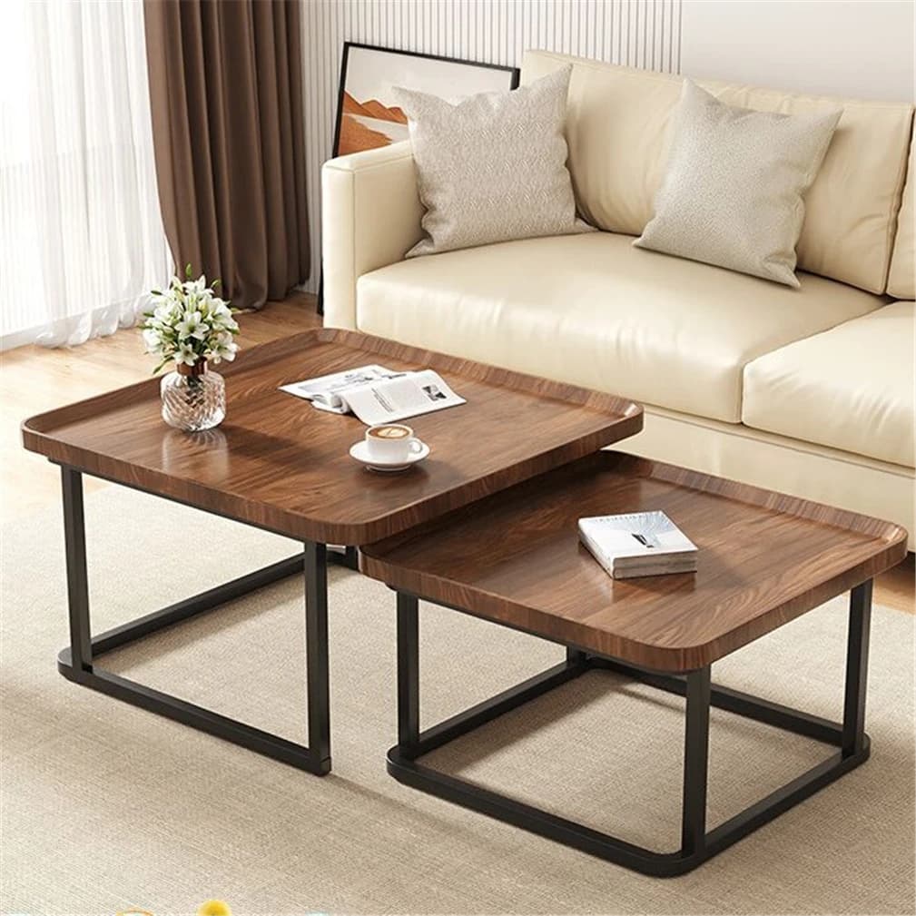 Ensemble de table basse industrielle, table d'appoint vintage empilable, gain de place, meubles de s