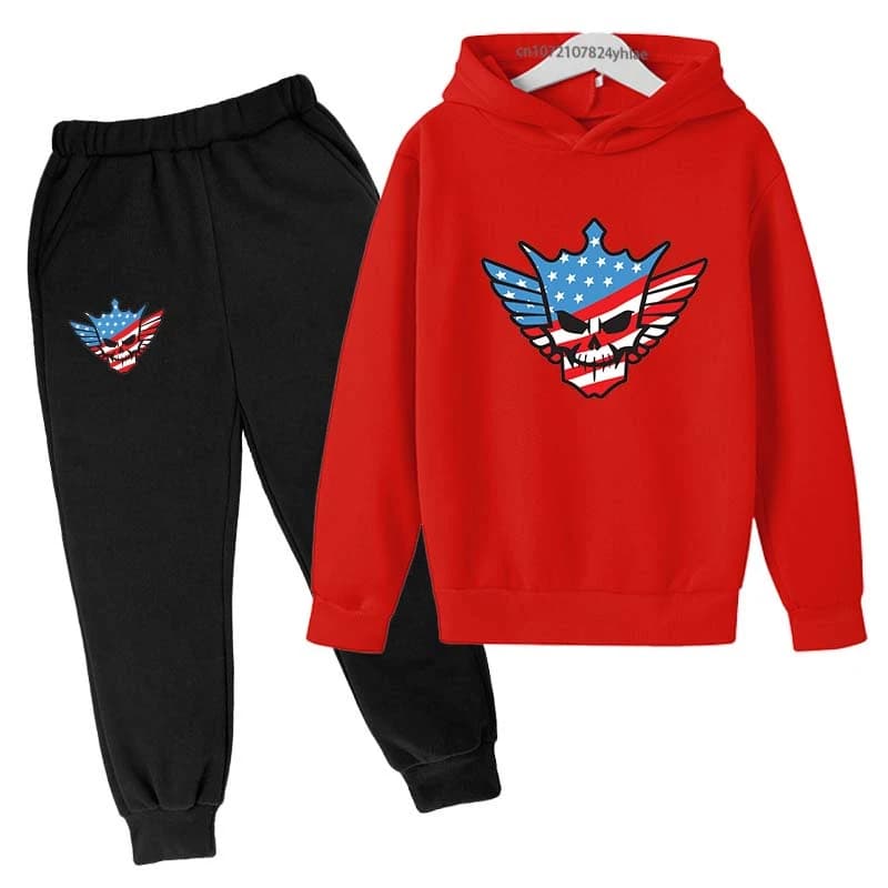 Enfants automne printemps mode Cody WWE 2 pièces pull à capuche + pantalon survêtements 2-13 ans gar
