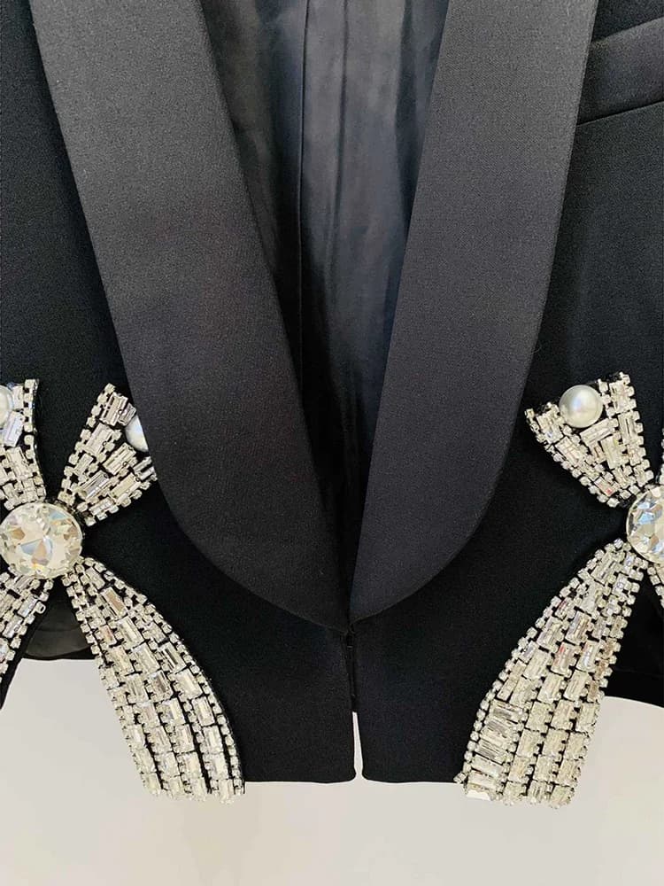 Ensemble de costume de créateur de haute couture 2026, pour femmes, luxueux, avec des diamants et de