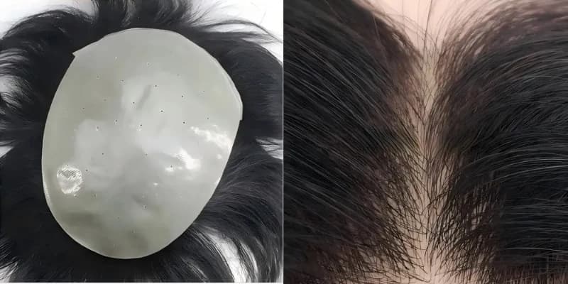 Tissu de peau PU super fin et doux pour cheveux, perruques de fermeture injectées, ruban invisible d
