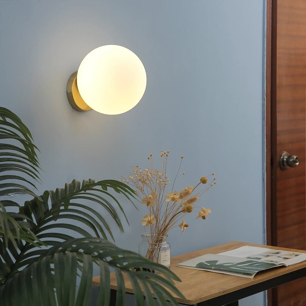 Applique murale moderne boule de verre de luxe or non aligné boule applique salon chambre chevet esc