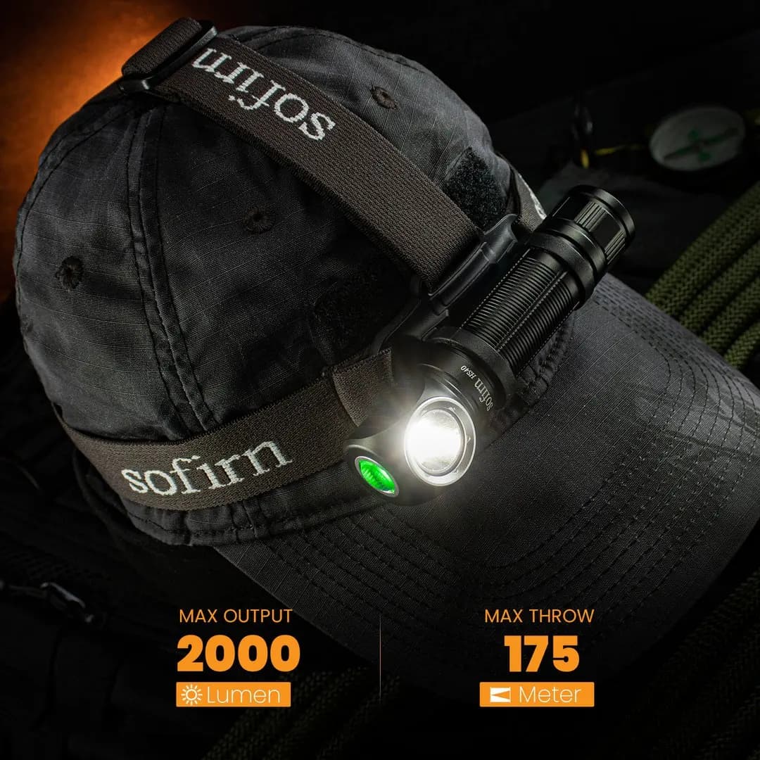 Sofirn – lampe frontale HS40 Rechargeable par USB C, torche LED 18650 très brillante, avec 2 Modes e