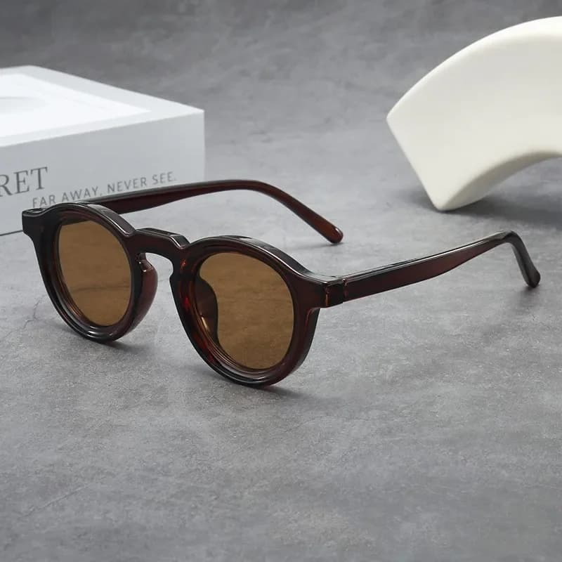 Lunettes de soleil rondes rétro à petite monture, personnalisées, haut de gamme, pour hommes et femm