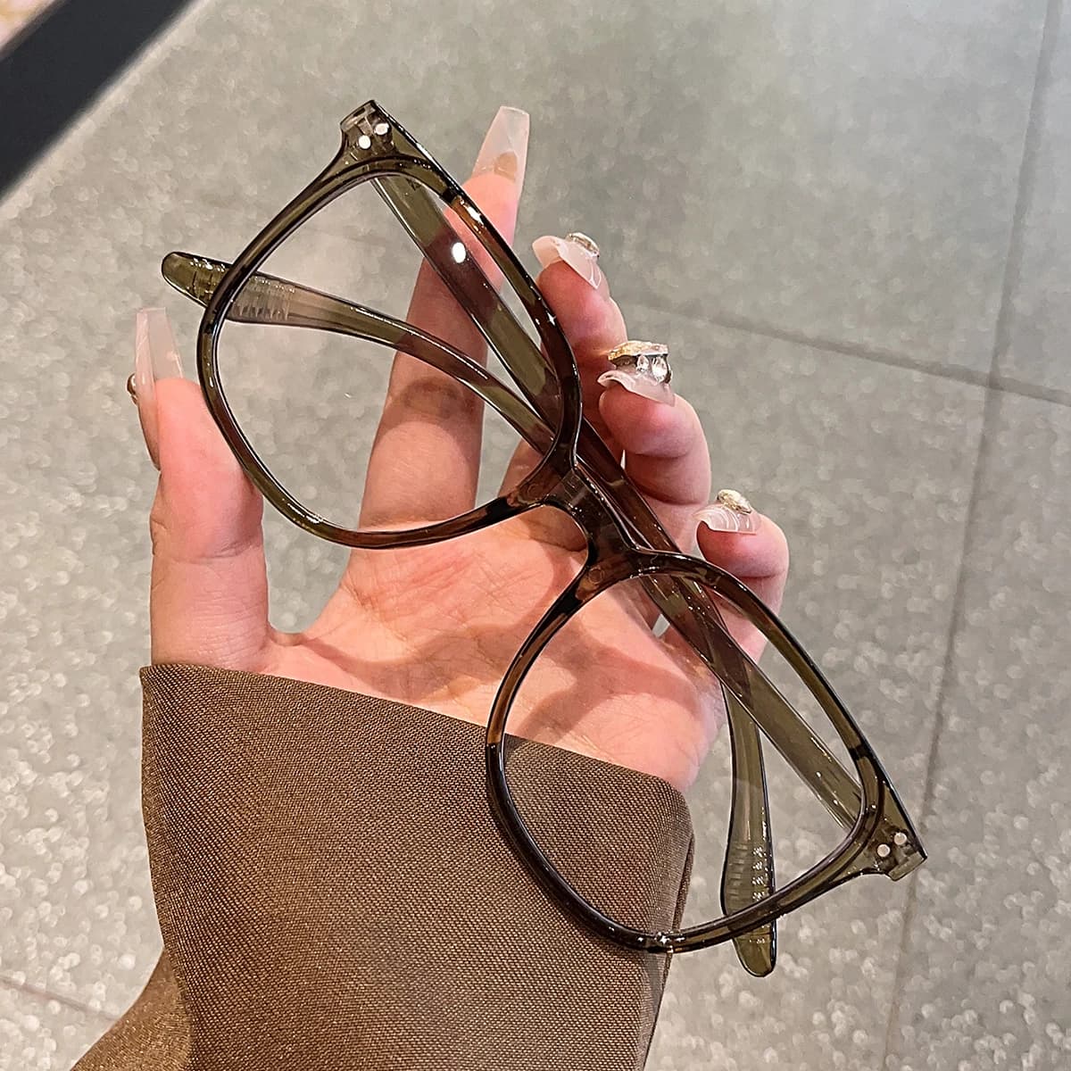 Ensemble de lunettes à monture carrée populaire européenne et américaine, 1 pièce/3 pièces/4 pièces/
