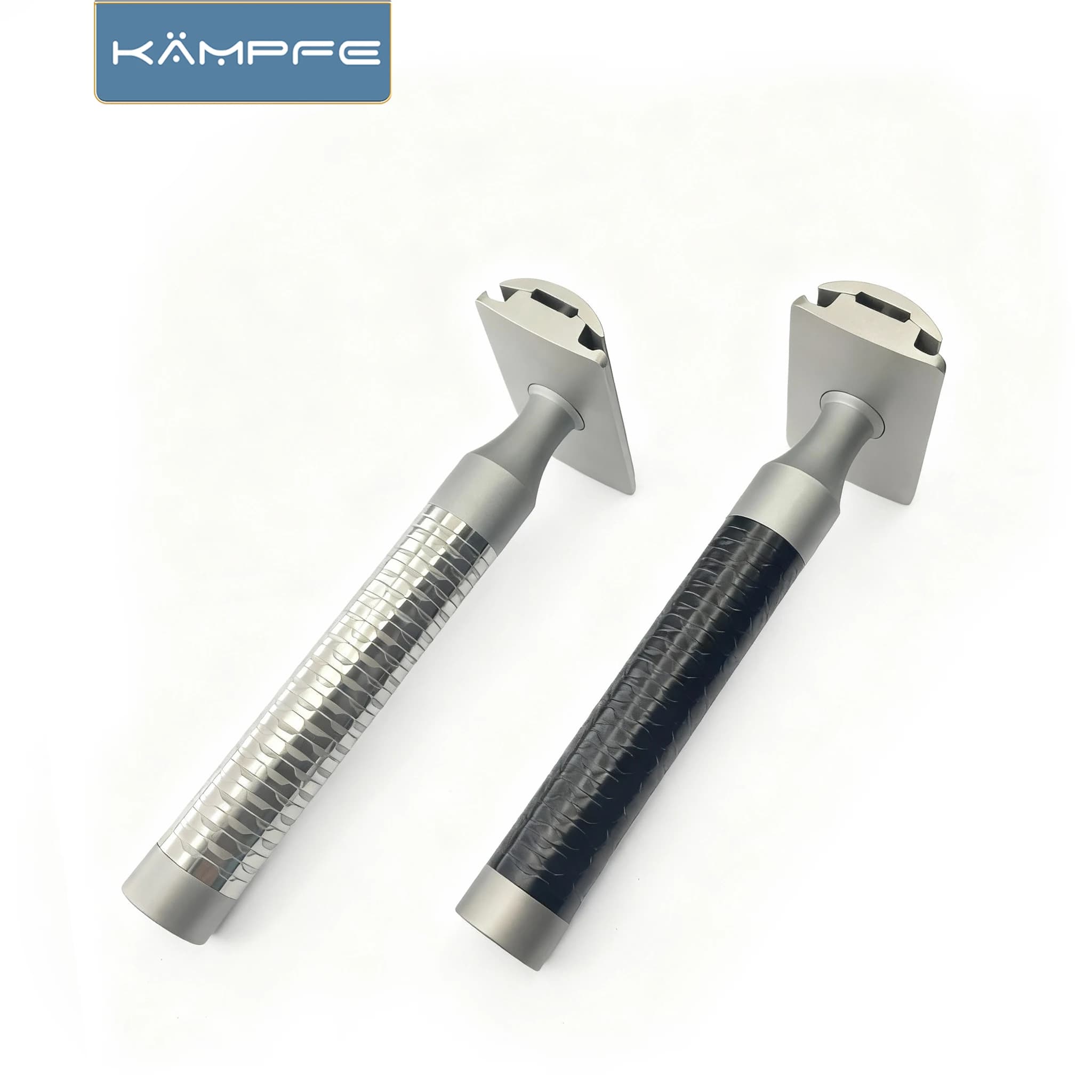 Rasoir de sécurité manuel en acier inoxydable KAMPFE, rasoir à double tranchant de style ancien avec