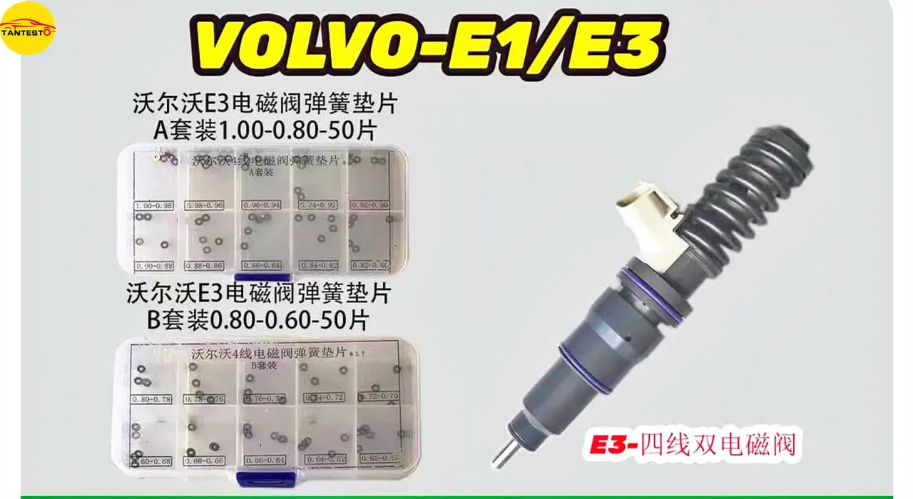 Buse d'injecteur Diesel pour Volvo E1-2PINS E3-4PINS EUI EUP, 50 pièces, réglage à ressort, rondelle