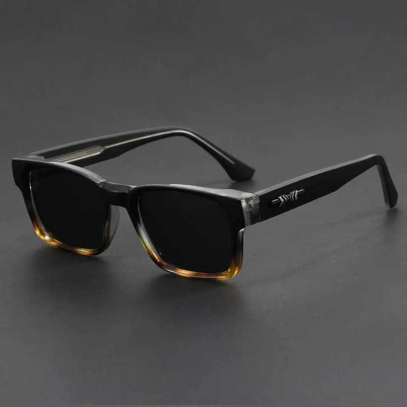 Lunettes de soleil anti-UV à monture carrée noire et imprimé léopard, style rétro et tendance, pour 