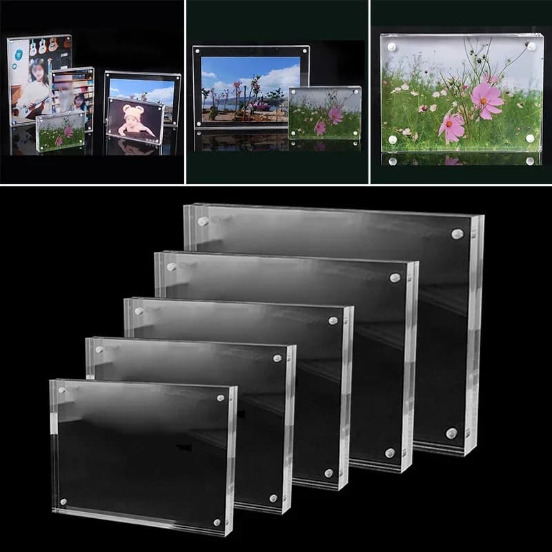 Cadre Photo Transparent Acrylique Cadeau de Noël, Cadre Photo Créatif, Décor de Pont de Chambre, 55x